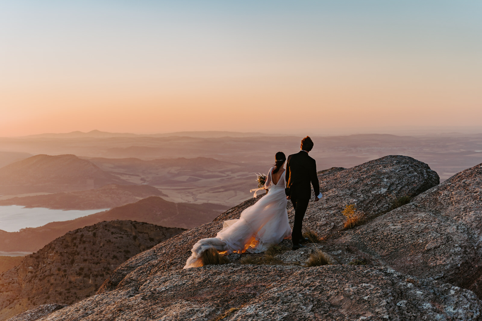 Sunset Mountain Elopement by Jake and Genessa Photography