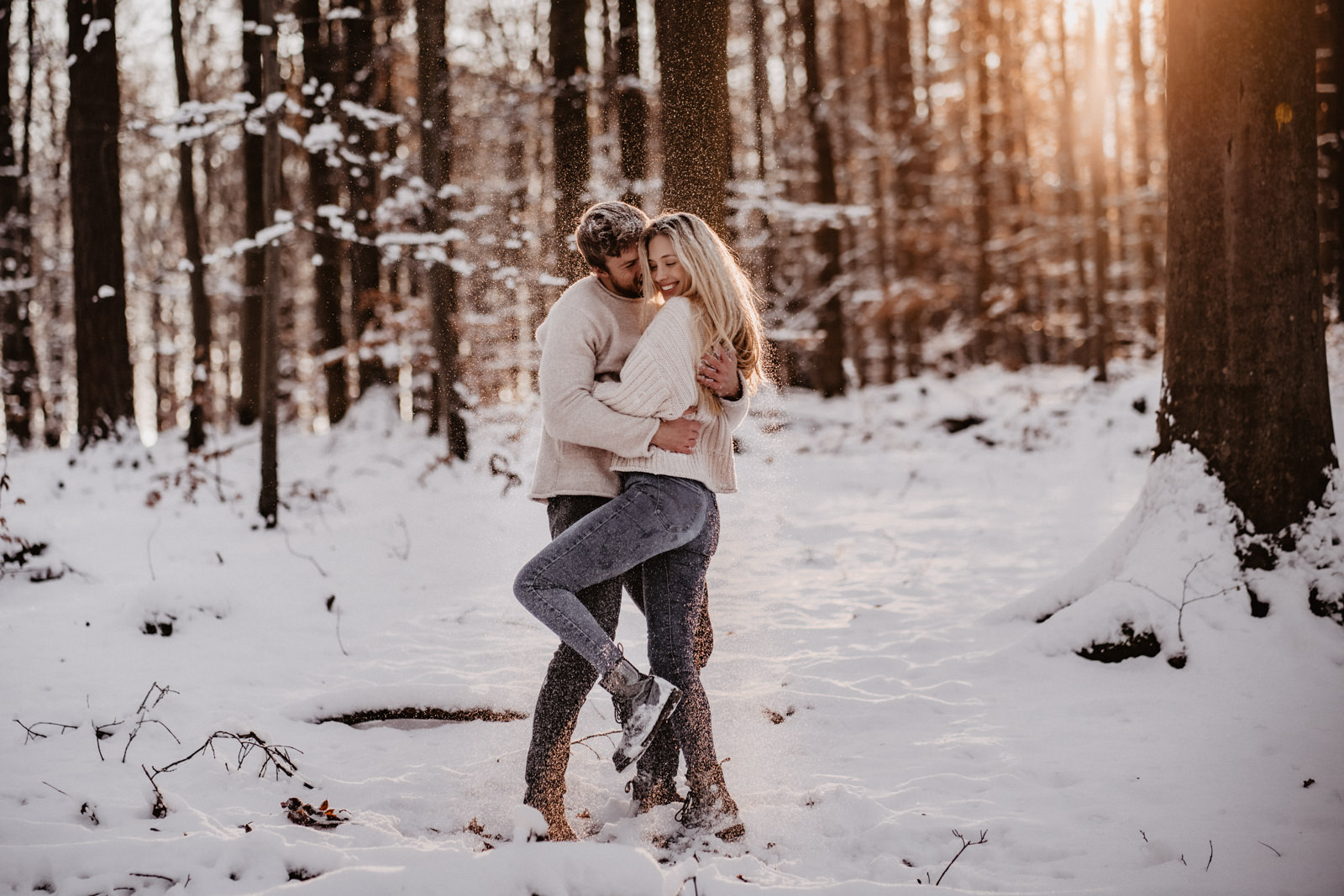 Sunshine Lovers in the Snow by Alexandra Weirich Photography