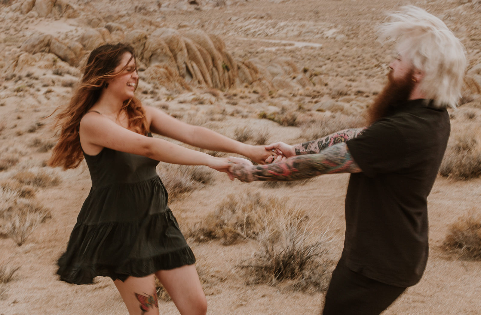 Edgy Couples Session in the Alabama Hills  by Katie Dawn Photo